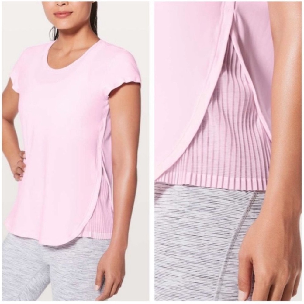 Lululemon Light Pink Just Pleat It short sleeve top